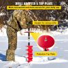 Ice Drill Auger, 8" Diameter Nylon Ice Auger, 39" Length Ice Auger Bit,Auger Drill with 11.8" Extension Rod,Auger Bit w/Drill Adapter,Top Plate