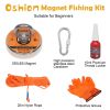 Magnet Fishing Kit with Strong Magnet for Pulling 550 lbs, Rope, Gloves, Threadlocker Glue | Fishing Magnets with Rope for Underwater Treasure Hunting
