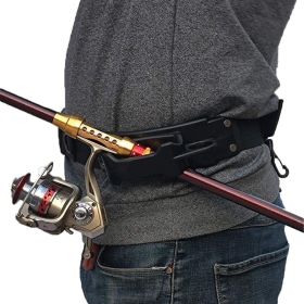 Kylebooker Fly Fishing 3rd Hand Rod Holder Adjustable Belt Fishing Rod Holder for Fishing Waist Belt Wading Accessories (Color: black)